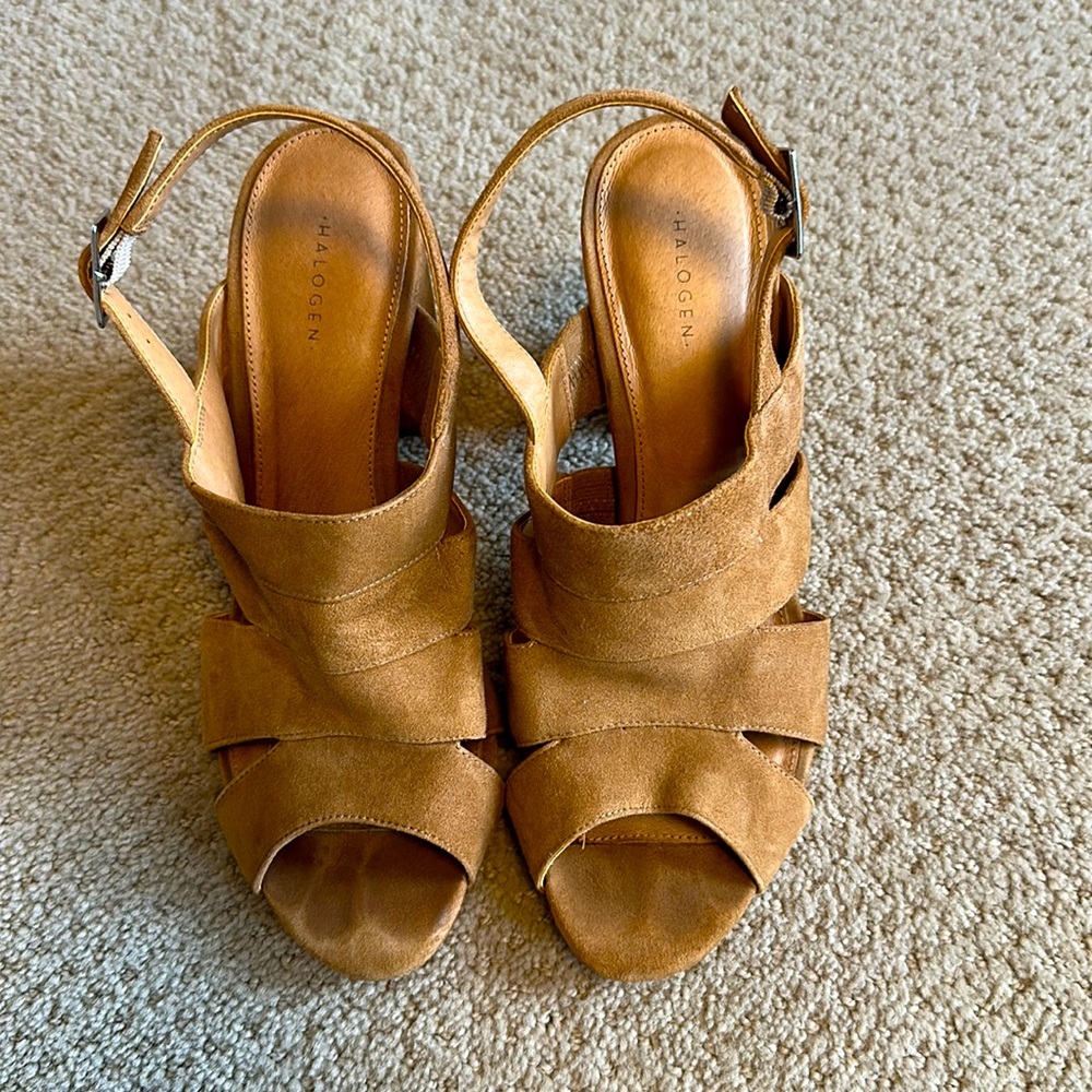 Halogen Suede Sandals, Size 9.5